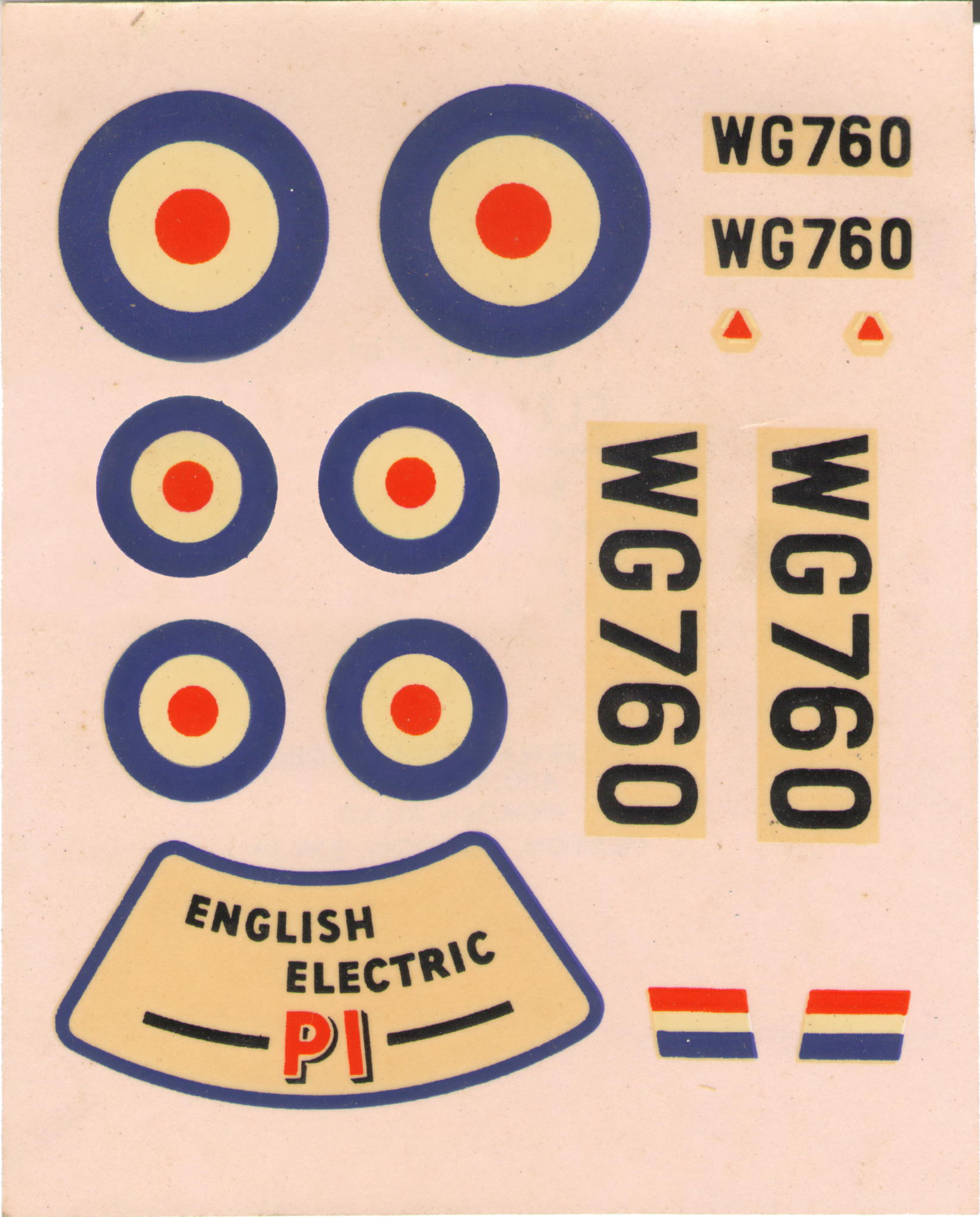 FROG 332P English Electric P.1, International Model Aircraft Limited, 1957, waterslide transfers